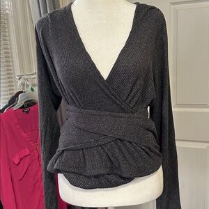 Express extra large women’s gray wrap waist sweater